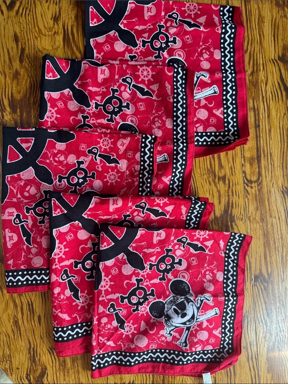 Disney cruise line Red and Black Pirate Mickey Bandana for Kids